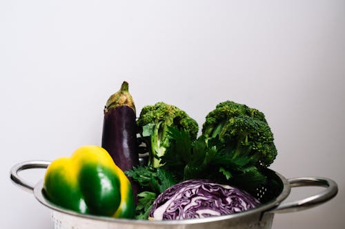 Vegetables on a Strainer