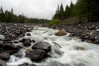 Stream Flowing in Mountains