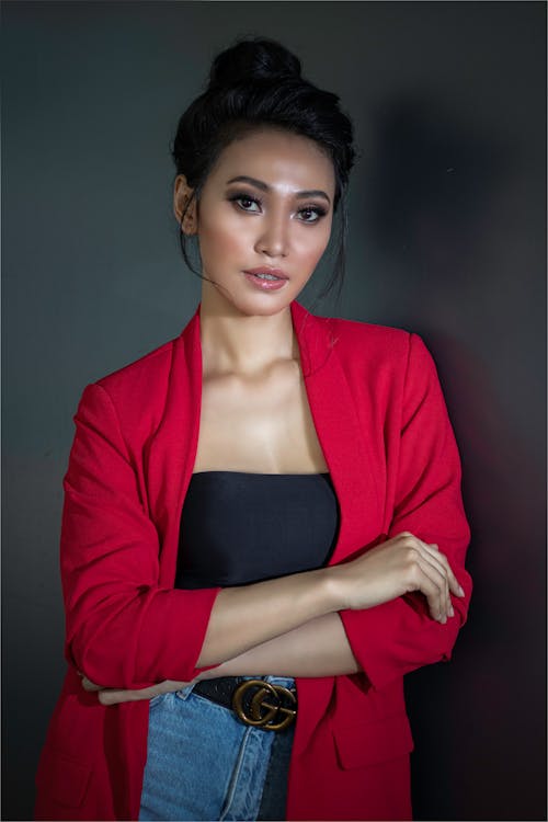 A Woman in Red Blazer