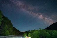 Green Trees Under Blue Sky during Night Time