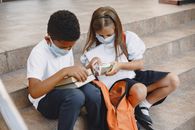 School Children with Books and Pencil Case