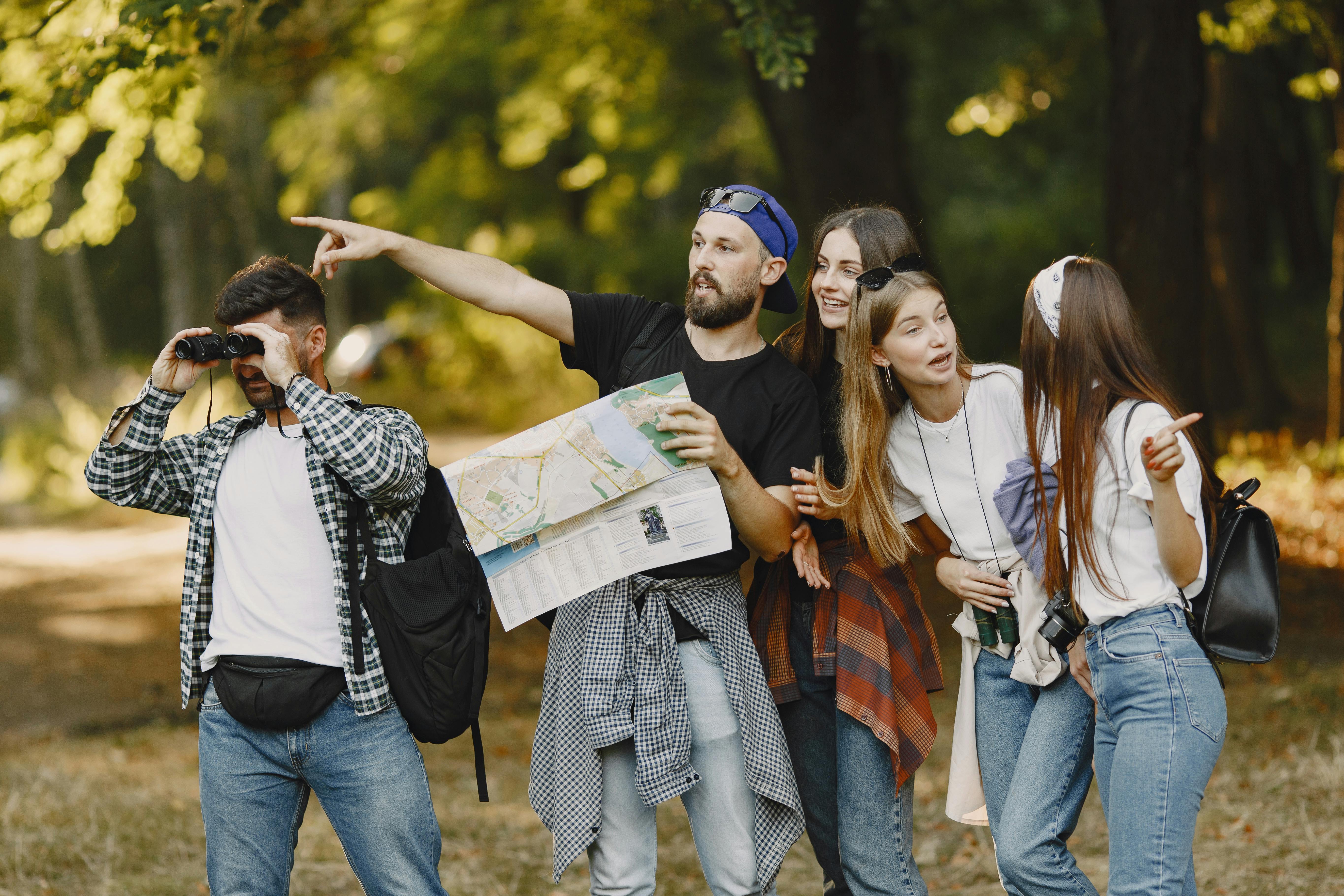 Group of friends enjoying fun activities
