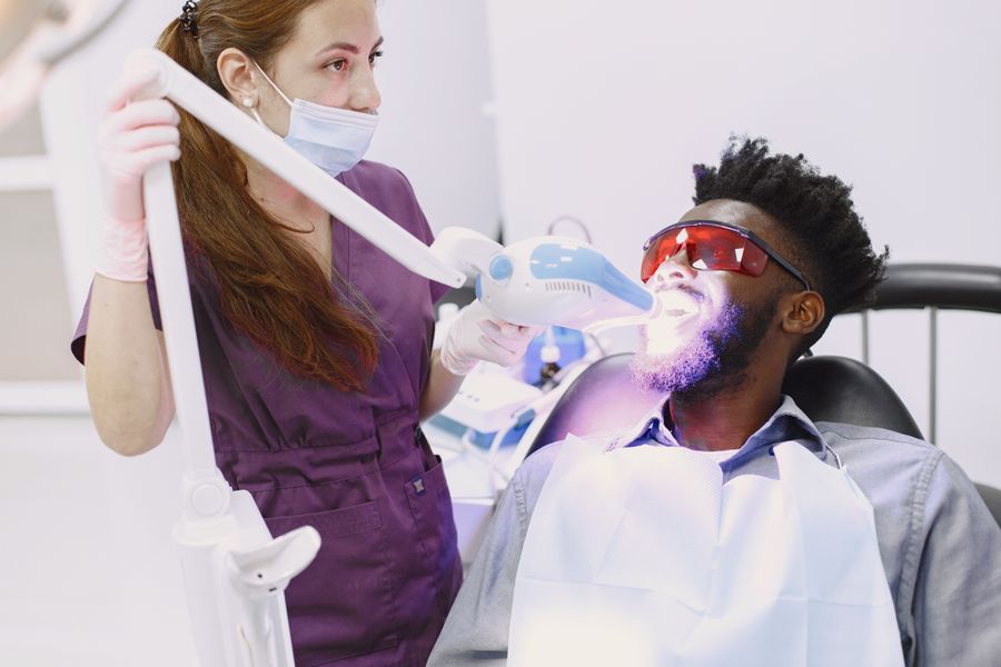 Professional teeth whitening treatment