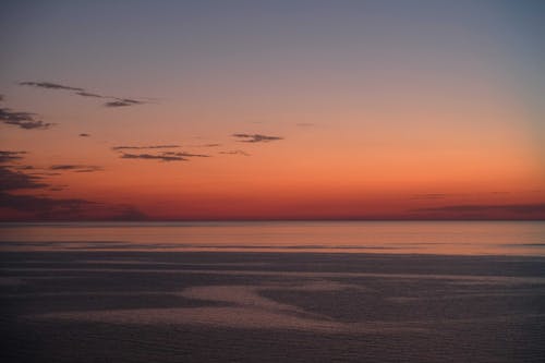 Amazing sunset sky over peaceful sea