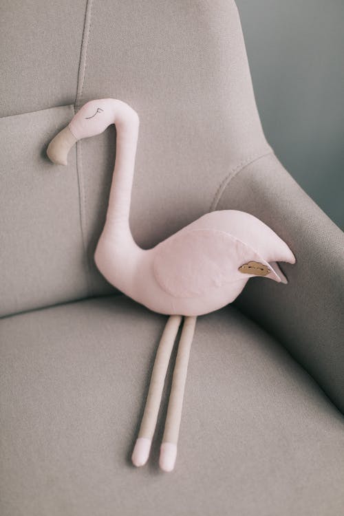 Pillow in a Shape of a Flamingo 