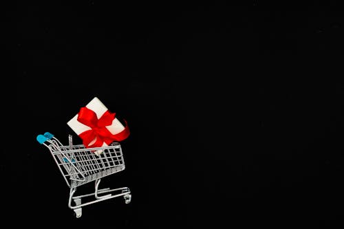 Present In A Mini Shopping Cart