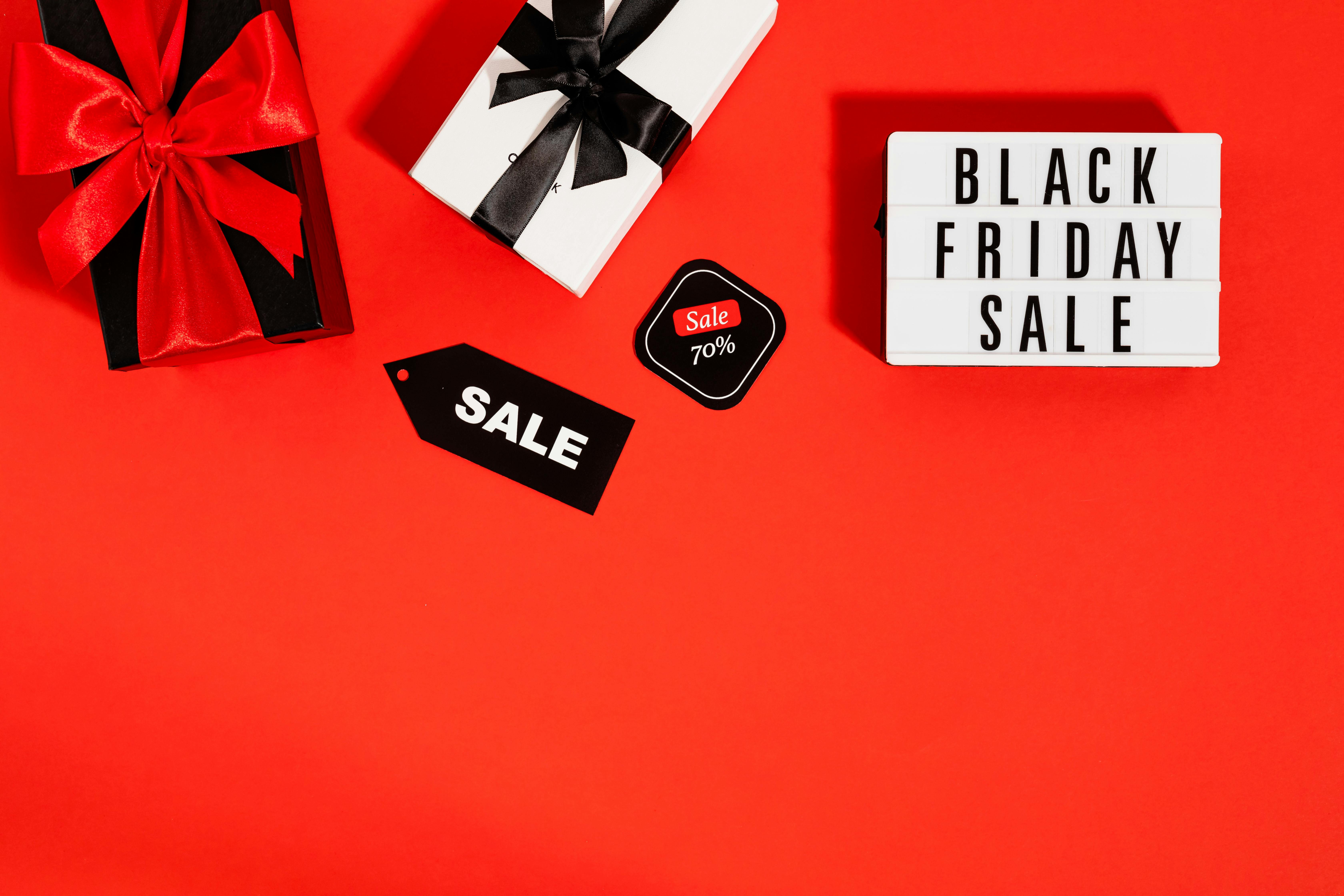 black friday sale on red background