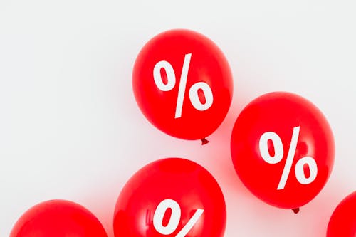 Red Balloons With Percent Sign