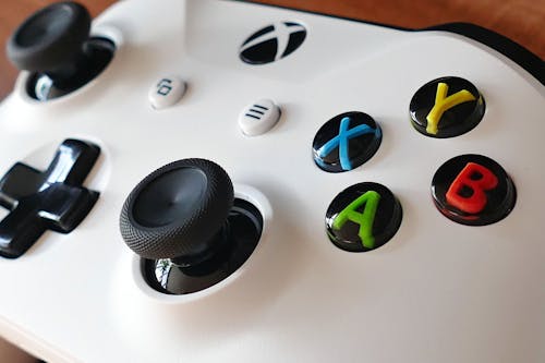 Close-Up Shot of a White Xbox Game Controller