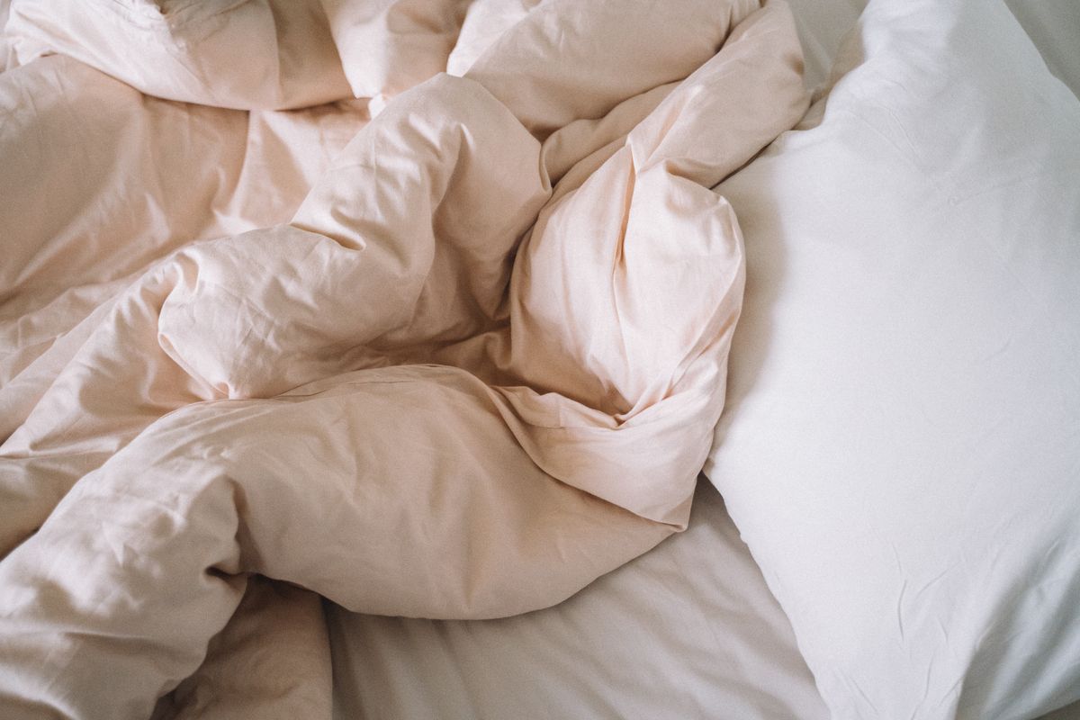 Comforter and bedding ready for household-item cleaning