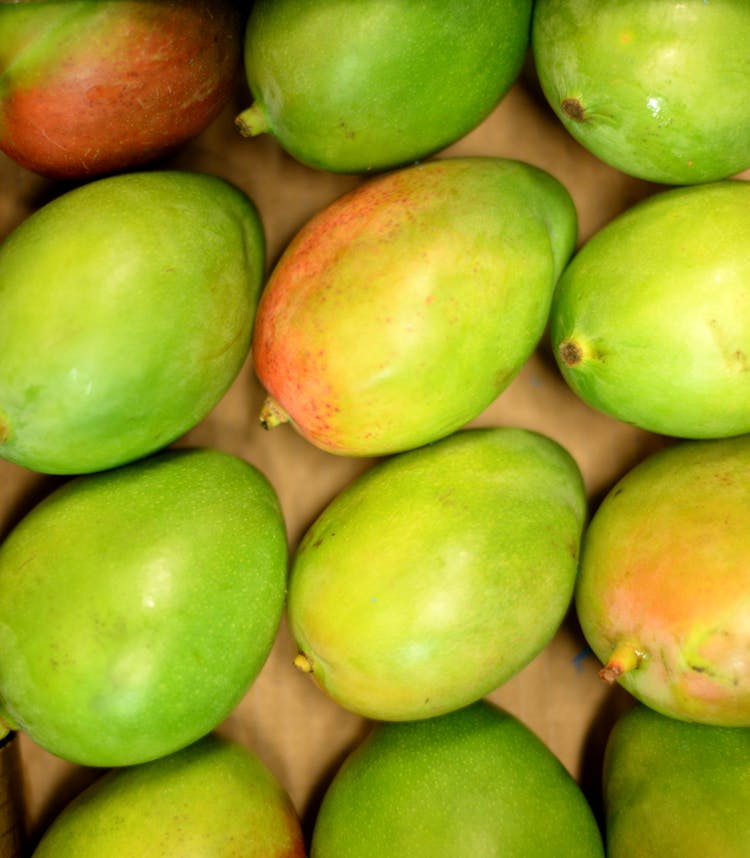 Overhead Shot Of Green Mangoes