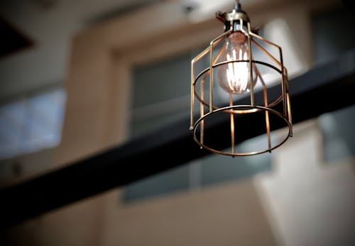 Free Low Light Photography of Gray Pendant Lamp Stock Photo