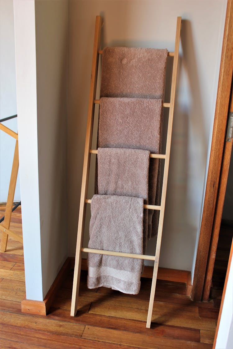 Towels Drying On Rack