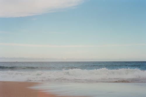 The Ocean Waves Crashing on Shore