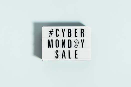 Minimalist lightbox sign announcing Cyber Monday sale.