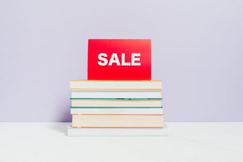 Free Stack Of Books On Sale Stock Photo