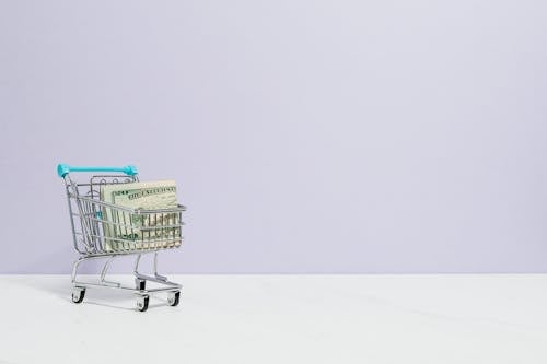 Shopping Cart With Cash Inside