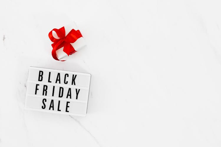 Black Friday Sign And A Gift Box