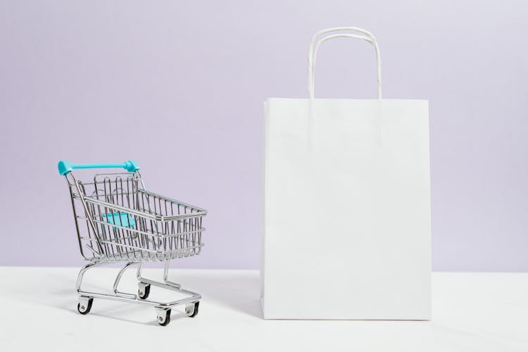 Push Cart And A White Paperbag