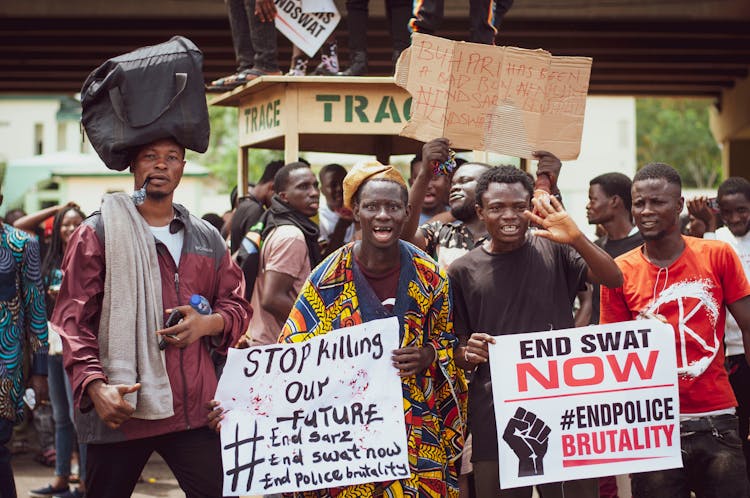 Men Protesting Against Police Brutality