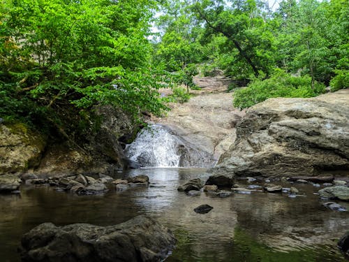 Cascade on River in Summer