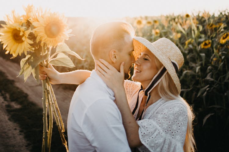 A Couple About To Kiss Each Other