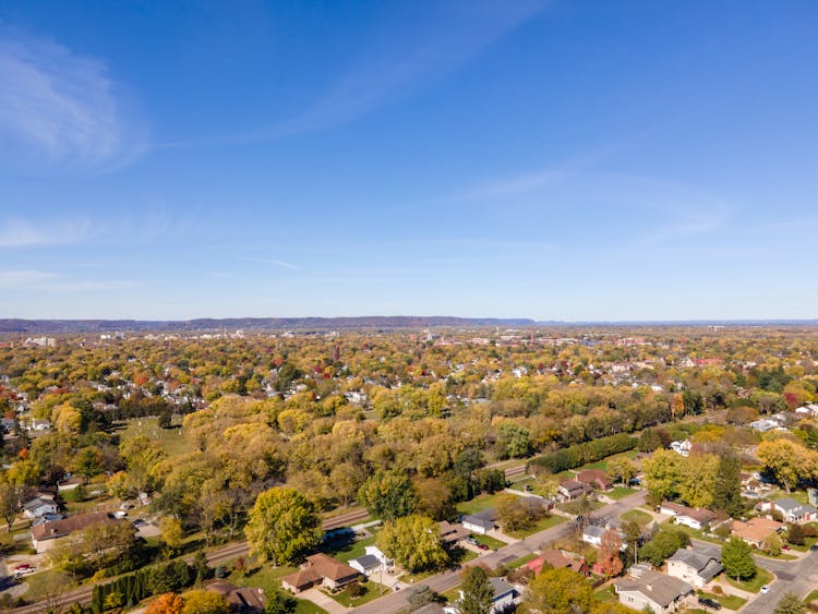 Aerial View Of A Town 