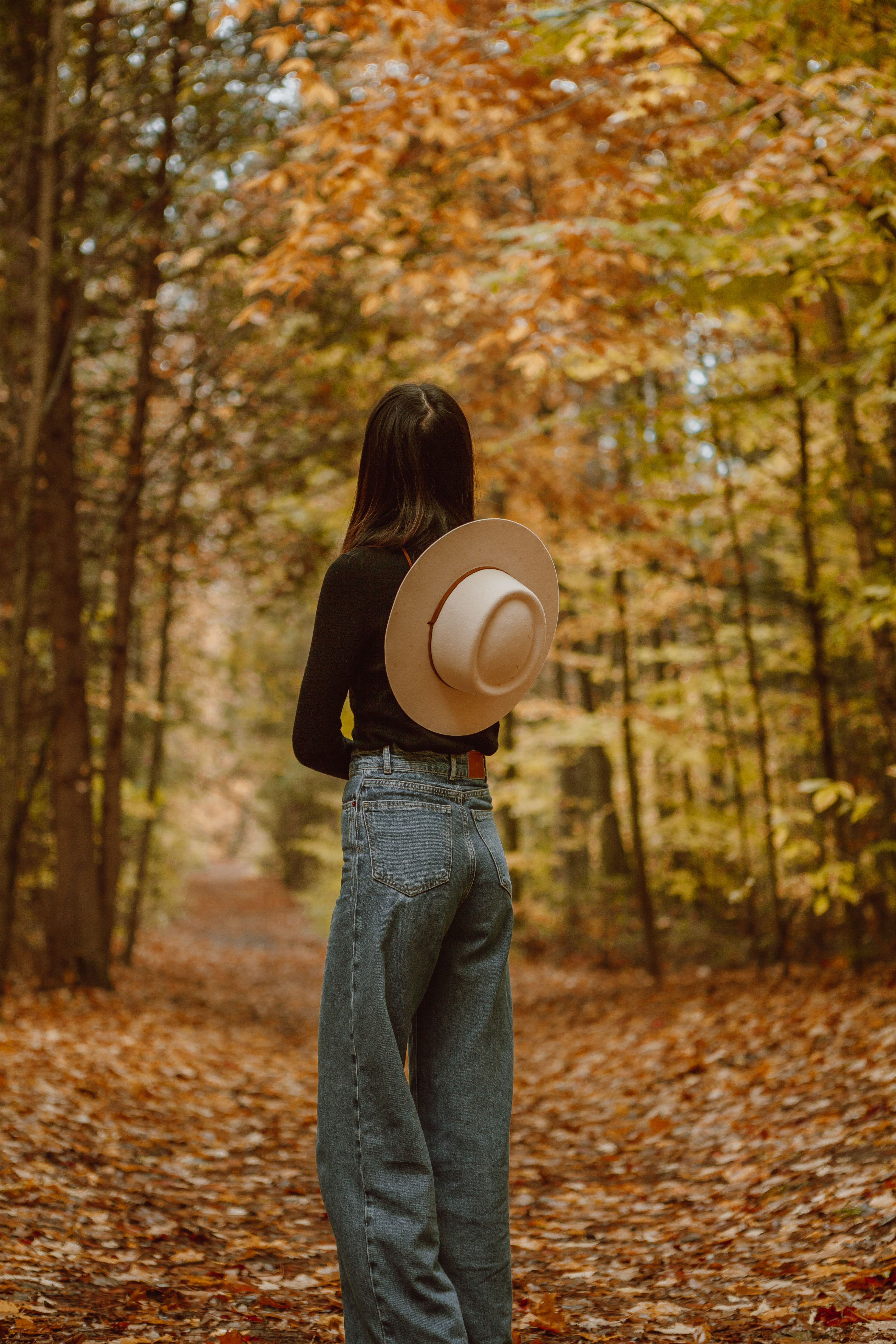 A Woman Standing on Forest · Free Stock Photo
