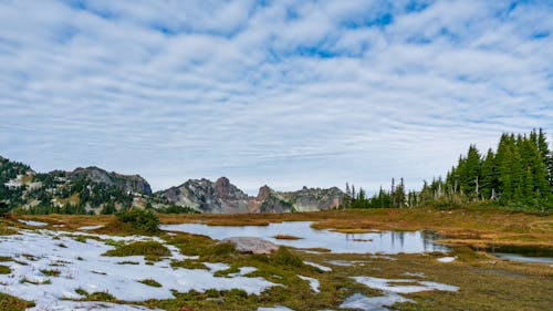 Snow Melting in Mountain Valley