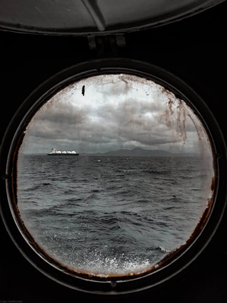 Ocean View From Round Ship Window