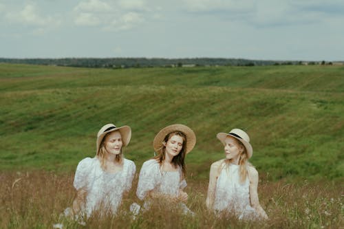 Imagine de stoc gratuită din câmp de iarbă, femei, împreună
