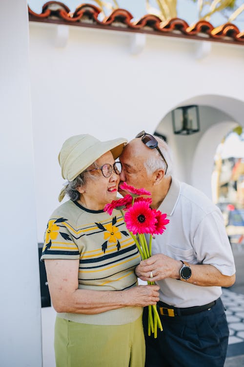 Free Portrait Of A Romantic Elderly Couple Stock Photo