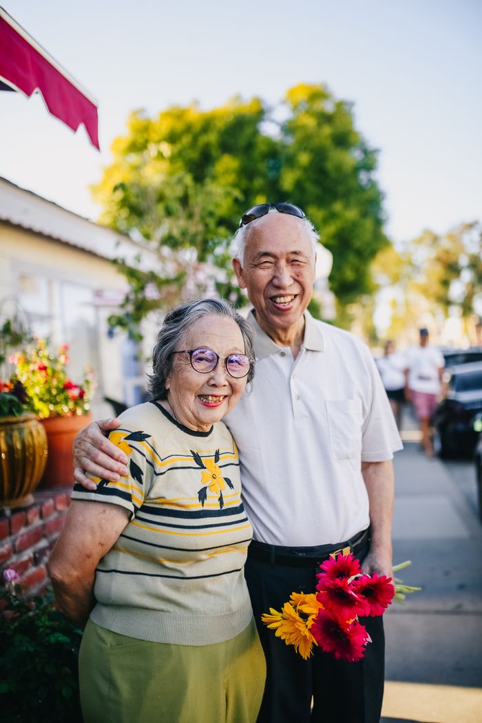 Happy senior couple enjoying time together outdoors