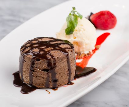 Chocolate Fondant with Ice Cream