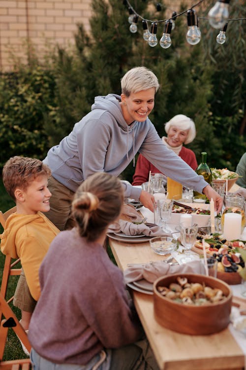 Happy Family at Dinner