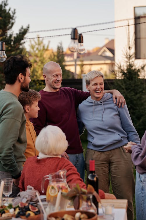 Free Family Gathering During Thanksgiving Stock Photo