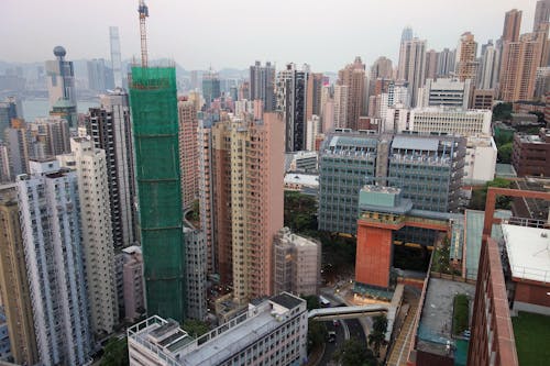 Cityscape of a Modern Downtown Full of Skyscrapers