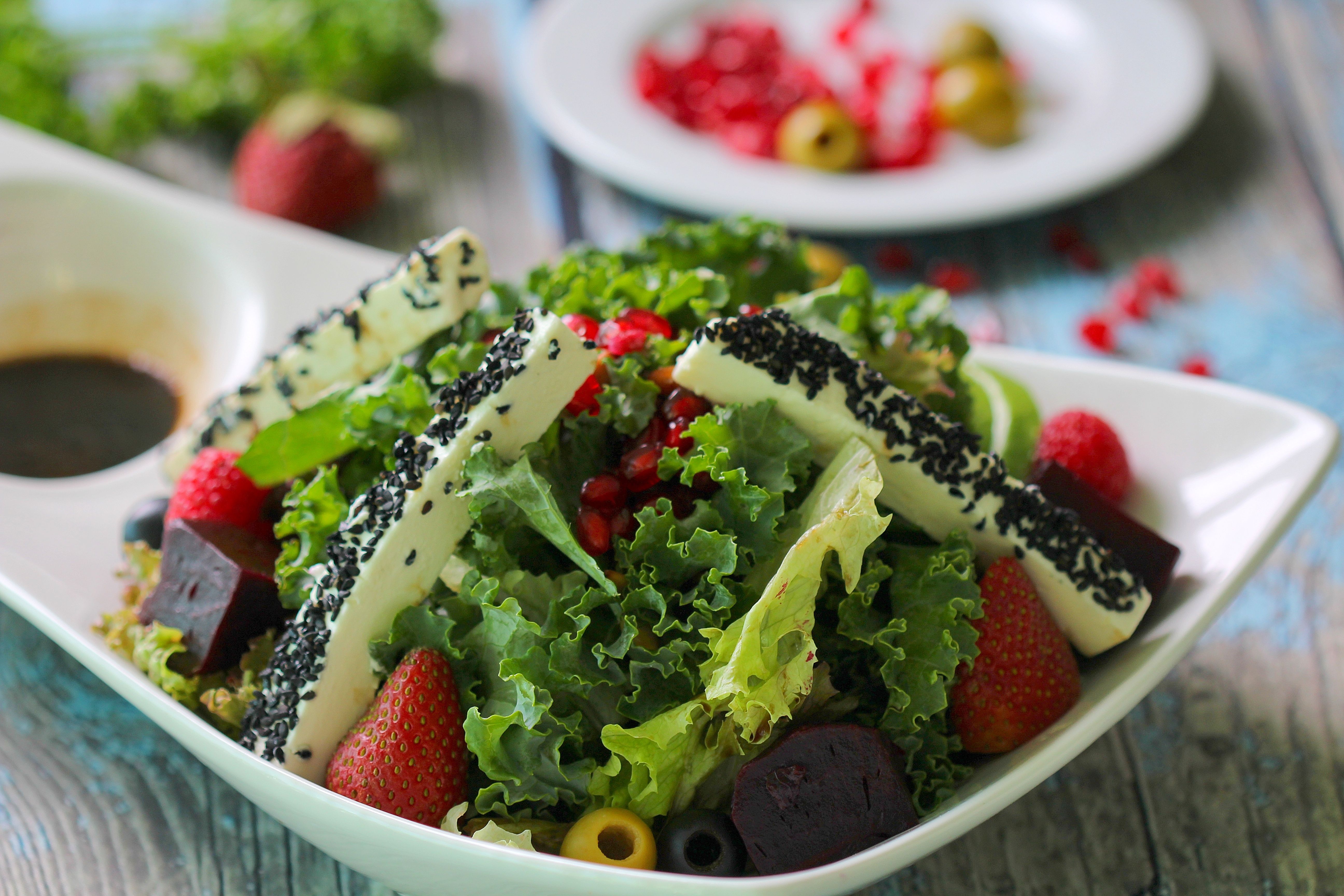 Crunchy Greek Salad with Charred Corn