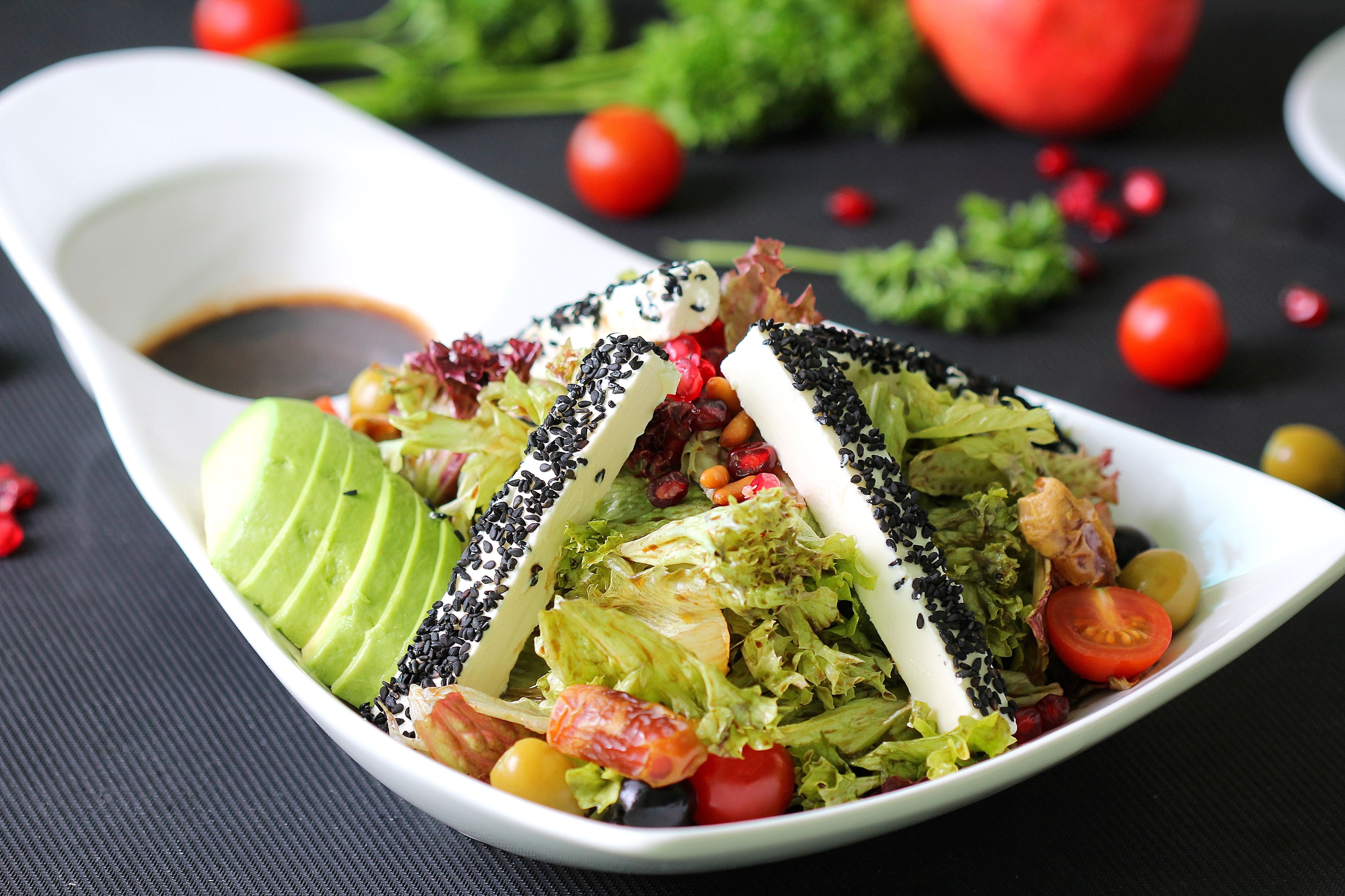 Garden Greek Salad with Toasted Seeds