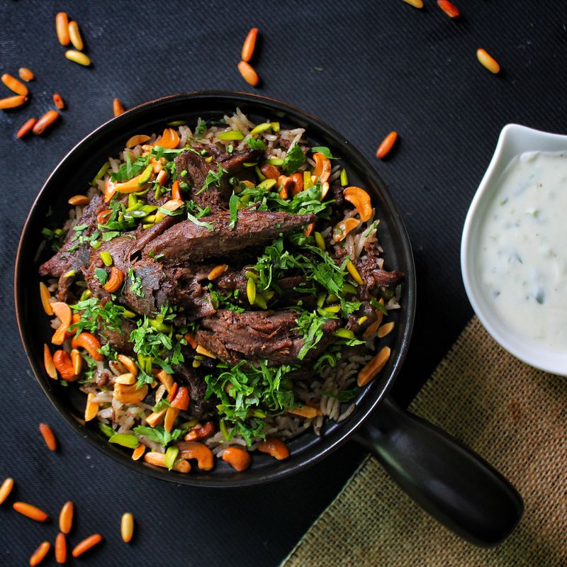 Slow Cooker Lamb Shoulder with Yogurt Mint Sauce
