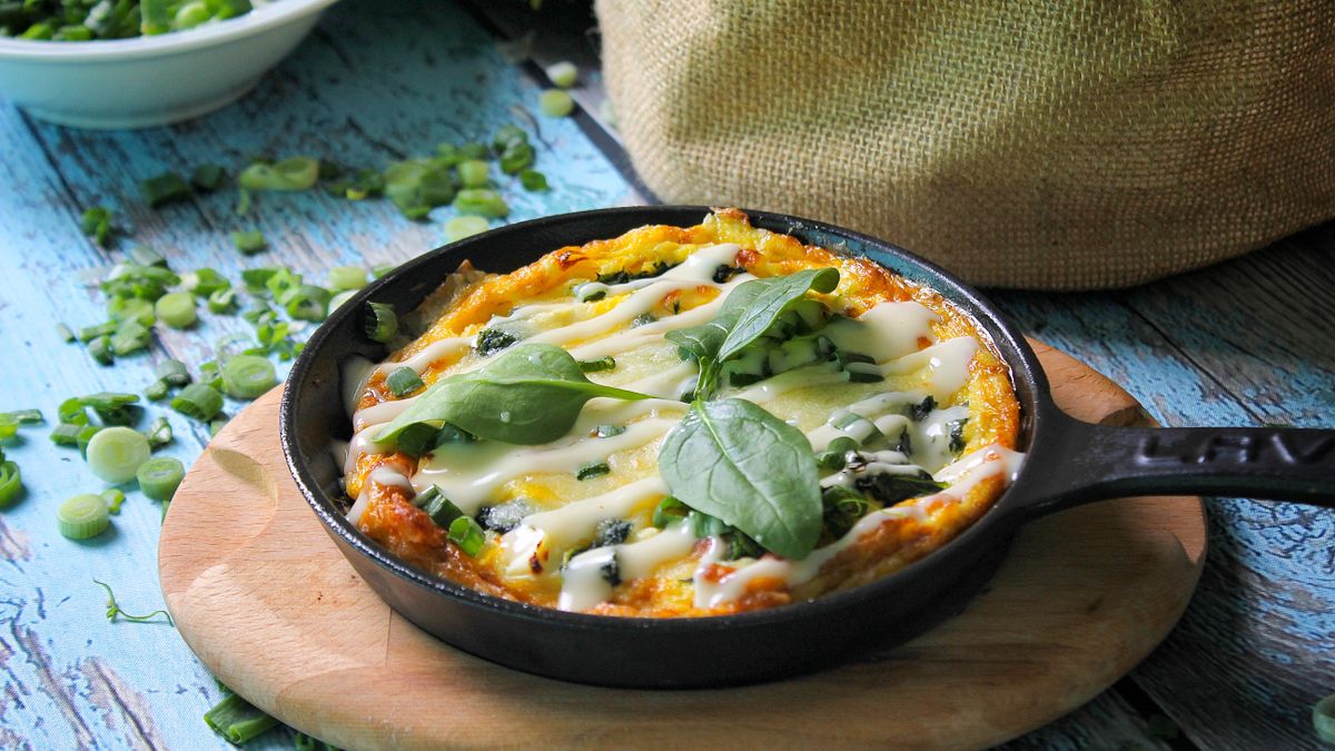 Scrambled eggs with spinach