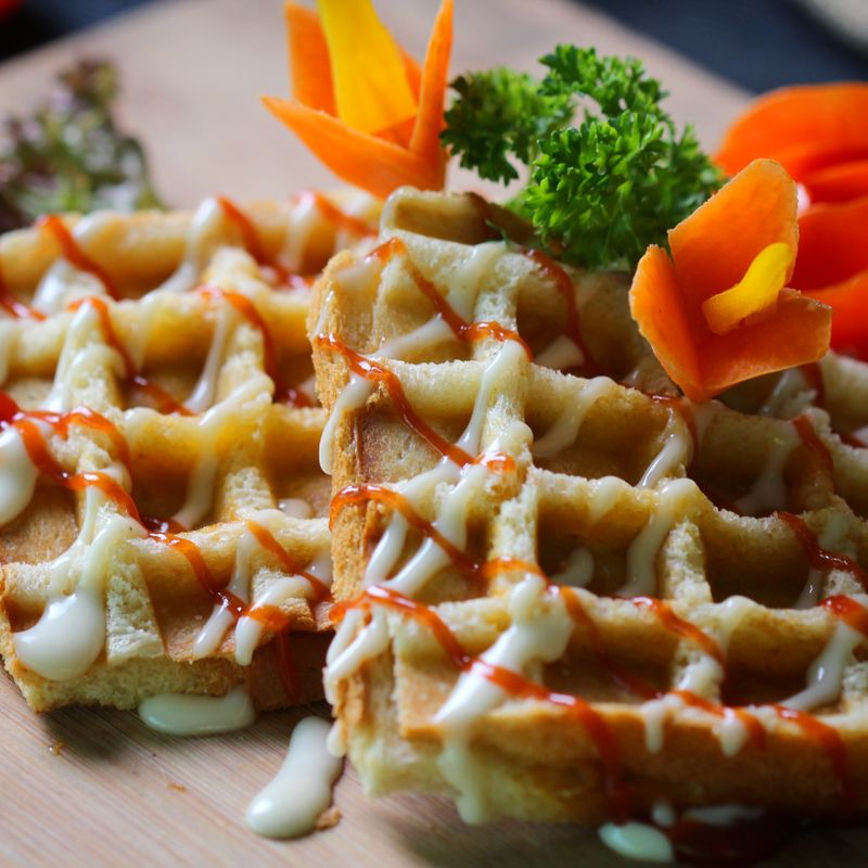 Slow Cooker Caramelized Onion and Gruyère Waffles