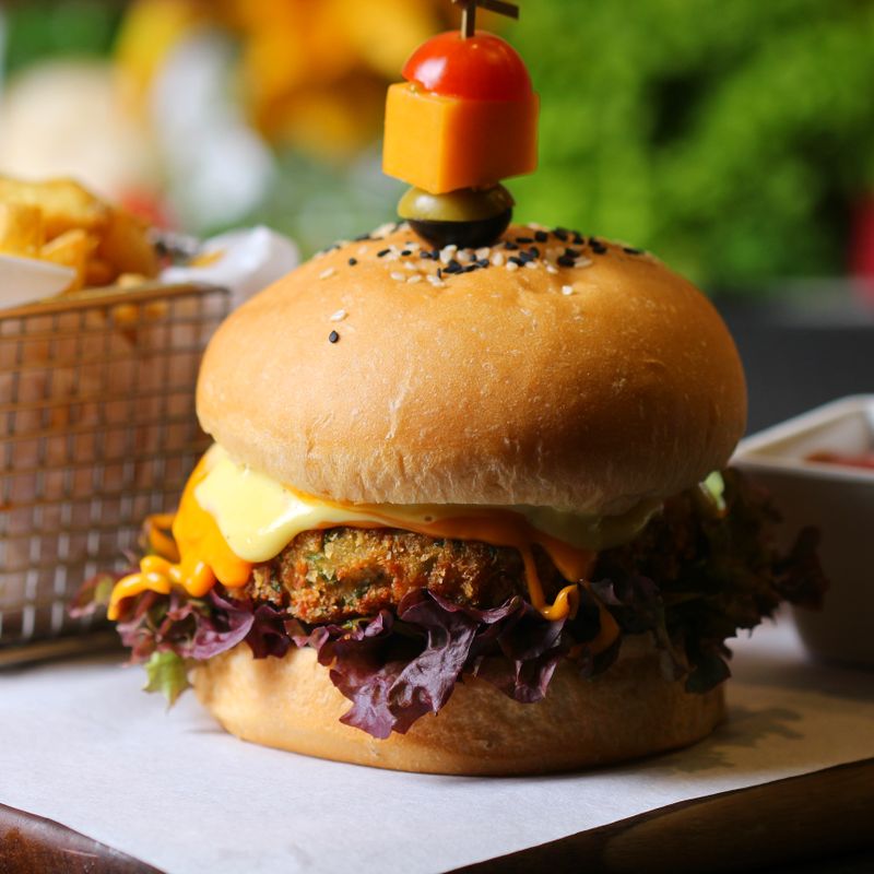 Trinidadian Doubles-Inspired Chickpea Burgers