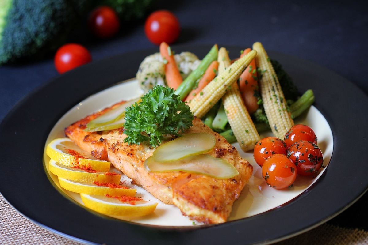 Elegantly plated dinner