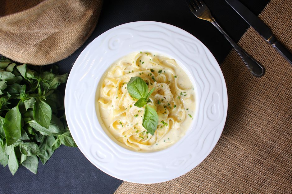 Zucchini Alfredo Pasta with Prawns
