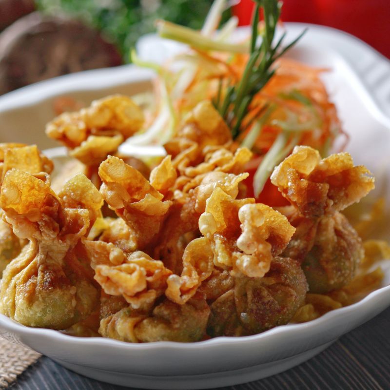 Crispy Wonton Wrapper and Bok Choy Brown Rice