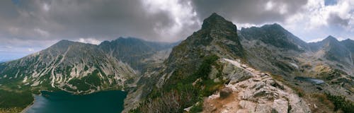 Mountain Range Under Overcast Sky