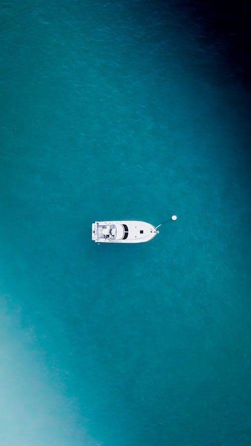 Modern yacht moored in water