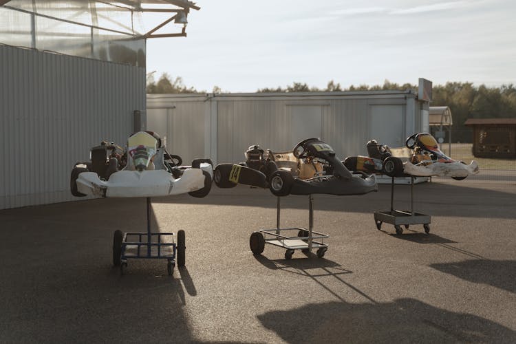 Go Karts Parked At The Garage