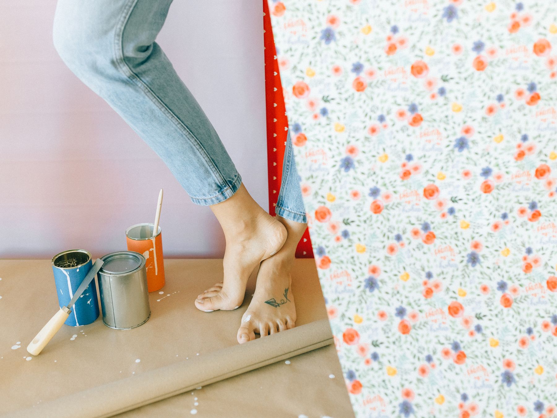 Wallpapering in Northumberland Park — surfaces prepped and cut in by hand